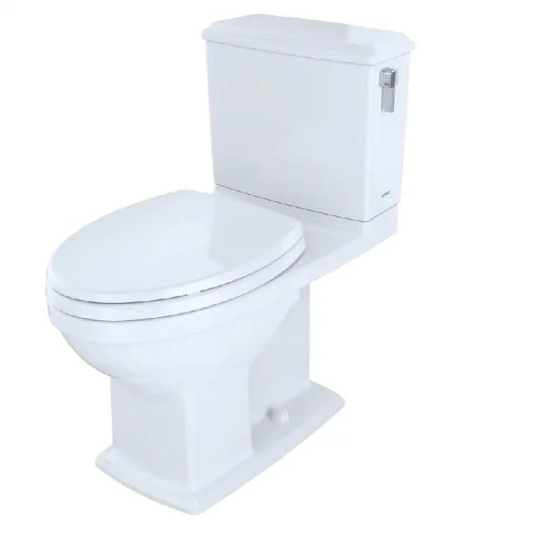 TOTO Connelly WASHLET+ Two-Piece Elongated Dual Flush 1.28 and 0.9 GPF Universal Height Toilet with CEFIONTECT and Right Hand Lever, Cotton White