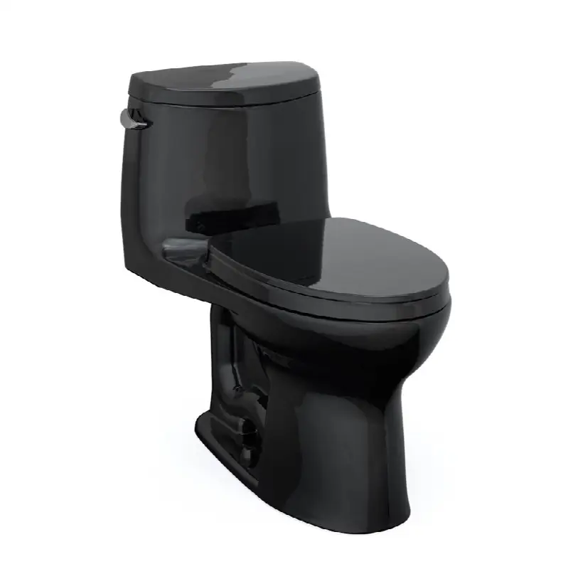 UltraMax® II One-Piece Elongated 1.28 GPF Universal Height Toilet with SS124 SoftClose Seat, WASHLET+ Ready, Ebony