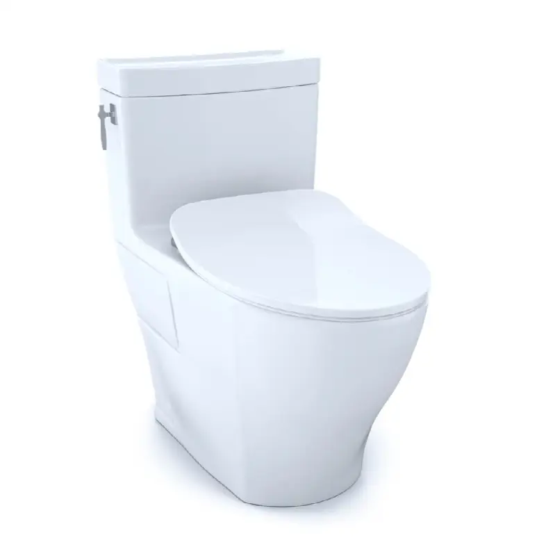 Aimes® One-Piece Elongated 1.28 GPF Toilet with CEFIONTECT® and SoftClose® Seat, WASHLET®+ Ready, Cotton White
