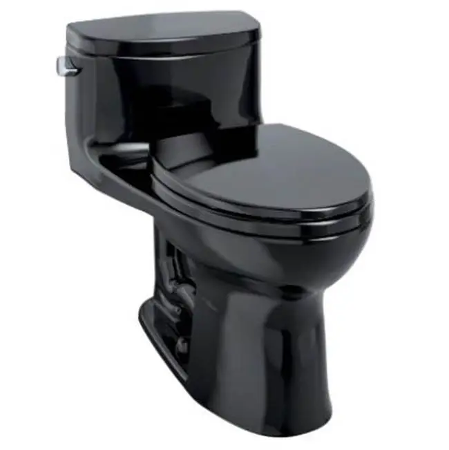 TOTO® Supreme® II One-Piece Elongated 1.28 GPF Universal Height Toilet with SS124 SoftClose Seat, WASHLET+ Ready, Ebony