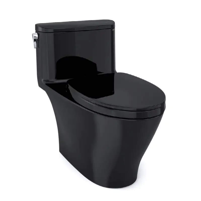 Nexus® One-Piece Elongated 1.28 GPF Universal Height Toilet with SS124 SoftClose Seat, WASHLET+ Ready, Ebony