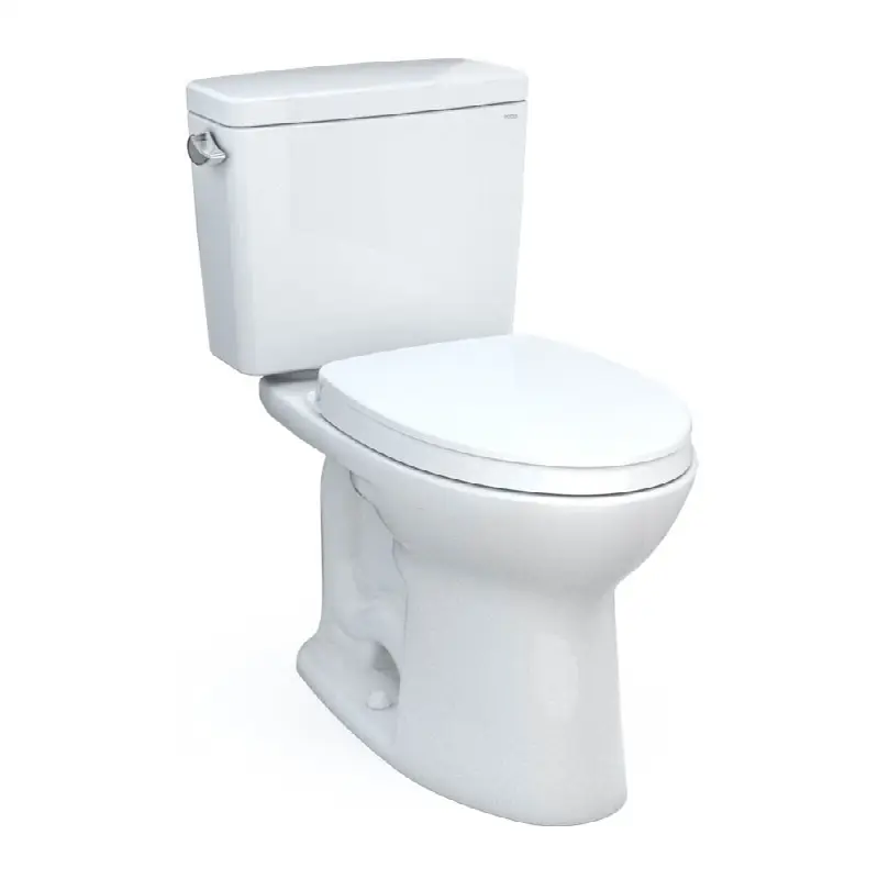 Drake® Two-Piece Elongated 1.28 GPF Universal Height TORNADO FLUSH® Toilet with CEFIONTECT® and SoftClose® Seat, WASHLET®+ Ready, Cotton White