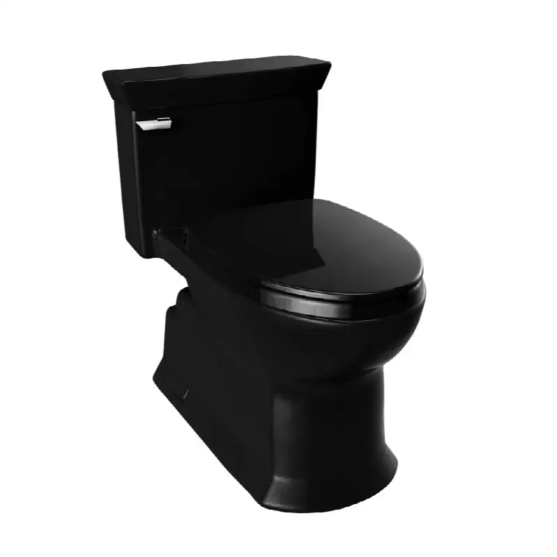 Soirée® One Piece Elongated 1.28 GPF Universal Height Skirted Toilet, Ebony