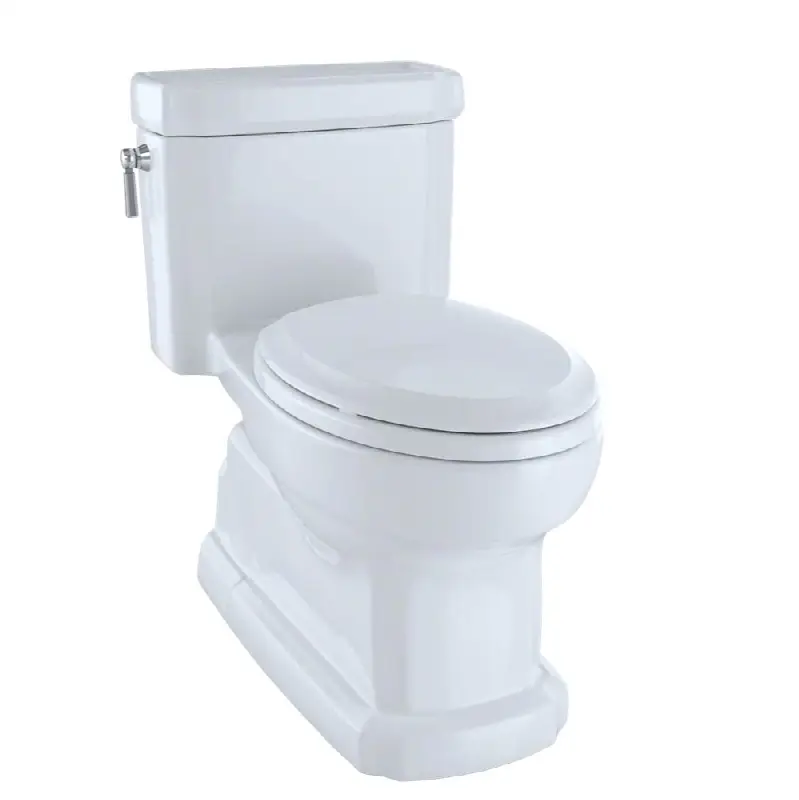 Eco Guinevere® Elongated 1.28 GPF Universal Height Skirted Toilet with CEFIONTECT® and SoftClose Seat