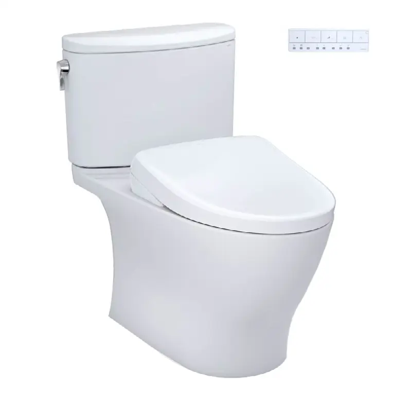 WASHLET®+ Nexus® 1G® Two-Piece Elongated 1.0 GPF Toilet with S7 Contemporary Bidet Seat, Cotton White