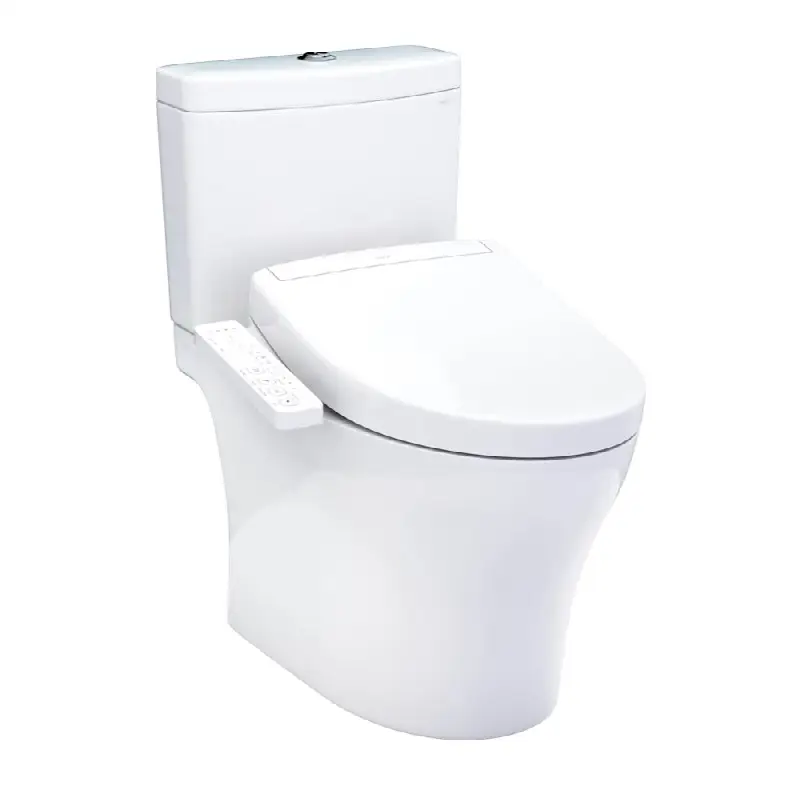 WASHLET+® Aquia IV Two-Piece Elongated Dual Flush 1.28 and 0.9 GPF Toilet and WASHLET S2 Bidet Seat, Cotton White