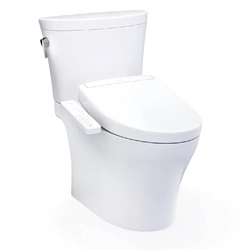 WASHLET®+ Aquia IV® Arc Two-Piece Elongated Dual Flush 1.28 and 0.9 GPF Toilet with S2 Bidet Seat, Cotton White