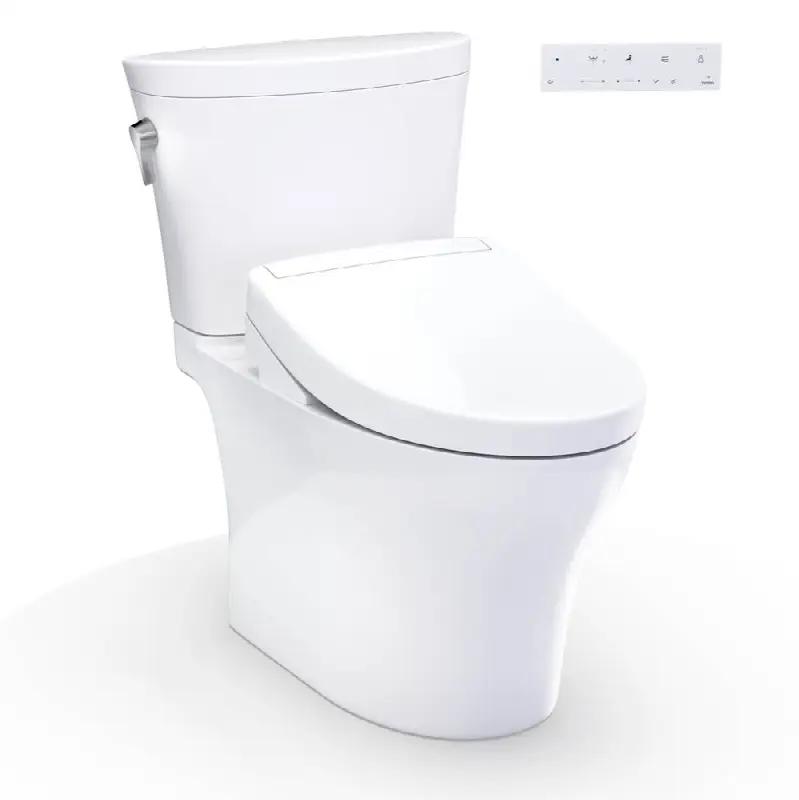 WASHLET®+ Aquia IV® Arc Two-Piece Elongated Dual Flush 1.28 and 0.9 GPF Toilet with S5 Bidet Seat, Cotton White