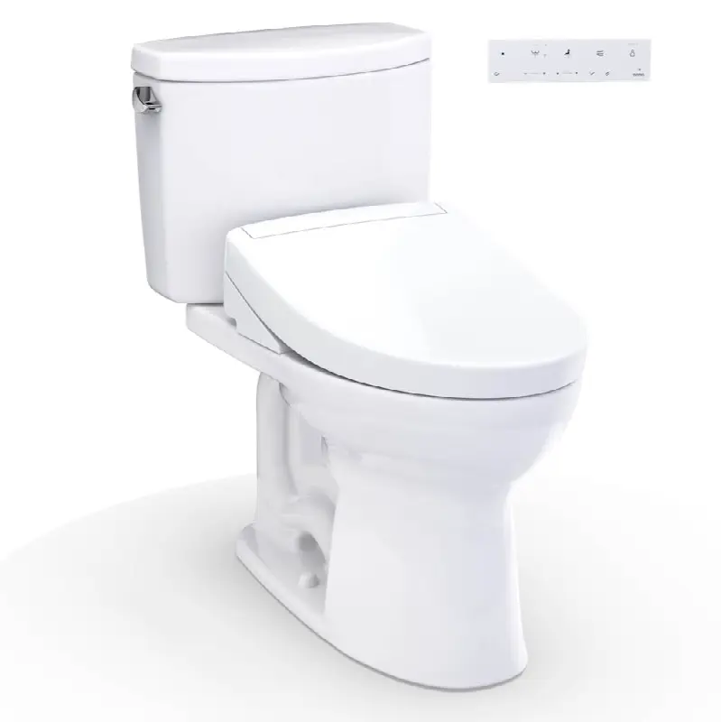WASHLET+® Drake® II Two-Piece Elongated 1.28 GPF Toilet and WASHLET+® S5 Bidet Seat, Cotton White