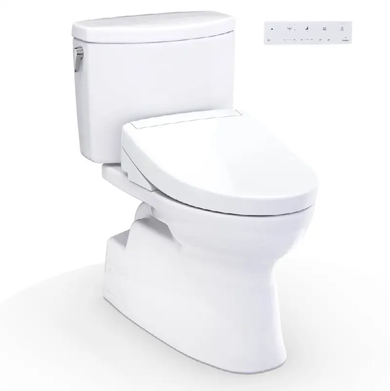 WASHLET+® Vespin® II 1G® Two-Piece Elongated 1.0 GPF Toilet and WASHLET+® S5 Bidet Seat, Cotton White