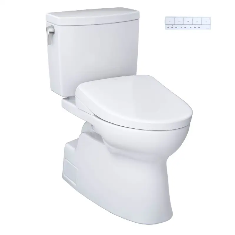 WASHLET®+ Vespin® II 1G® Two-Piece Elongated 1.0 GPF Toilet and WASHLET®+ S7 Contemporary Bidet Seat, Cotton White