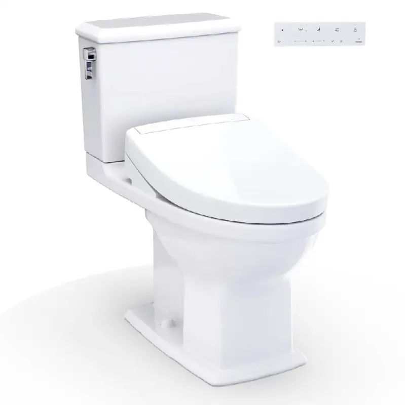 WASHLET®+ Connelly® Two-Piece Elongated Dual Flush 1.28 and 0.9 GPF Toilet and WASHLET S5 Bidet Seat, Cotton White