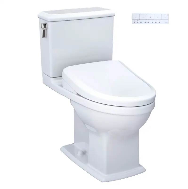 WASHLET®+ Connelly® Two-Piece Elongated Dual Flush 1.28 and 0.9 GPF Toilet and Classic WASHLET S7A Classic Bidet Seat, Cotton White