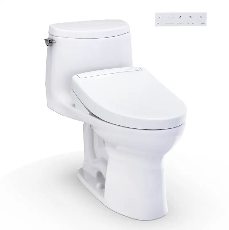 WASHLET+® UltraMax® II 1G® One-Piece Elongated 1.0 GPF Toilet and WASHLET+® S5 Bidet Seat, Cotton White