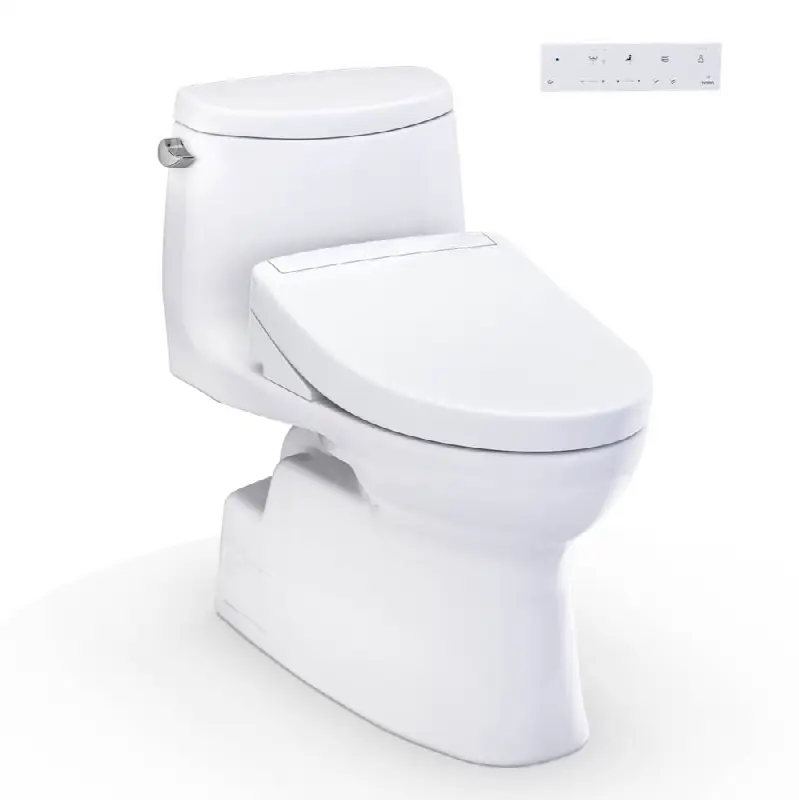 WASHLET+® Carlyle® II One-Piece Elongated 1.28 GPF Toilet and WASHLET+® S5 Bidet Seat, Cotton White