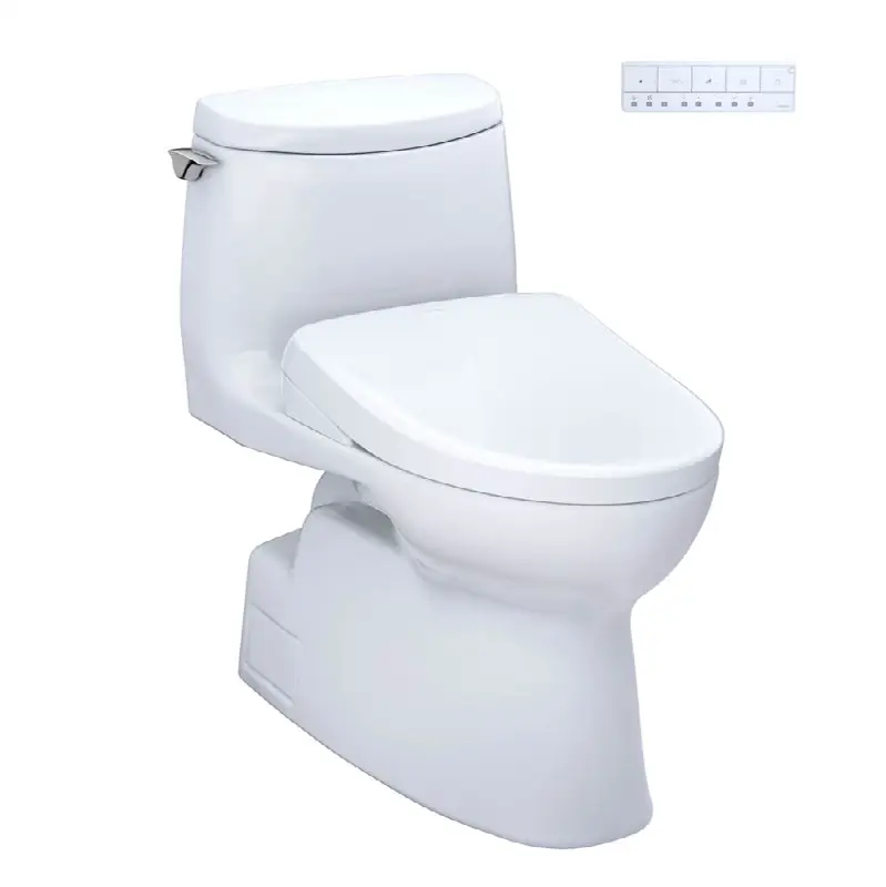 WASHLET®+ Carlyle® II 1G® One-Piece Elongated 1.0 GPF Toilet and WASHLET®+ S7 Contemporary Bidet Seat, Cotton White