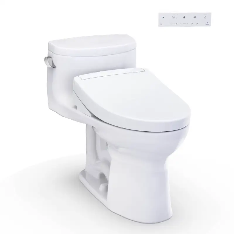 WASHLET+® Supreme® II One-Piece Elongated 1.28 GPF Toilet and WASHLET+® S5 Bidet Seat, Cotton White