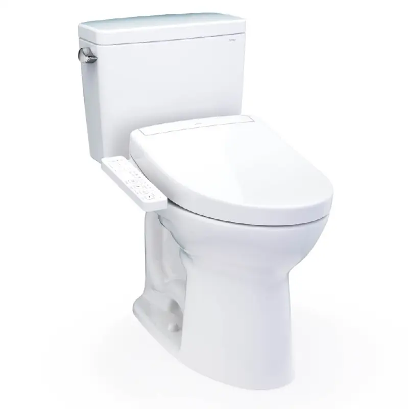 Drake® WASHLET®+ Two-Piece Elongated 1.28 GPF TORNADO FLUSH® Toilet with S2 Bidet Seat, Cotton White