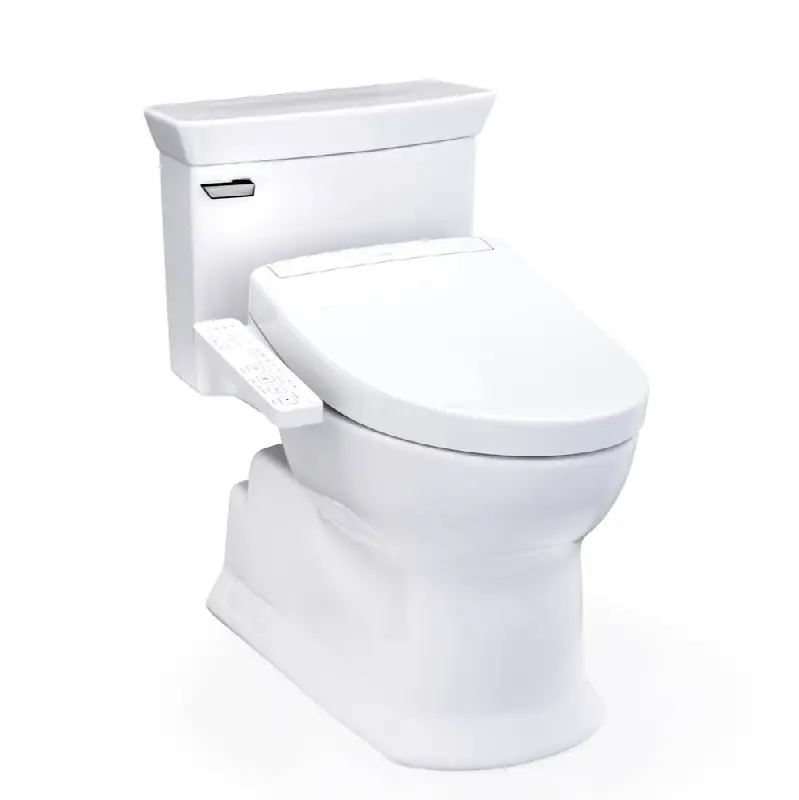 WASHLET®+ Soirée® Elongated 1.28 GPF Universal Height Toilet with S2 Bidet Seat, Cotton White