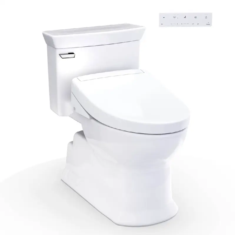 WASHLET®+ Soirée® Elongated 1.28 GPF Universal Height Toilet with S5 Bidet Seat, Cotton White