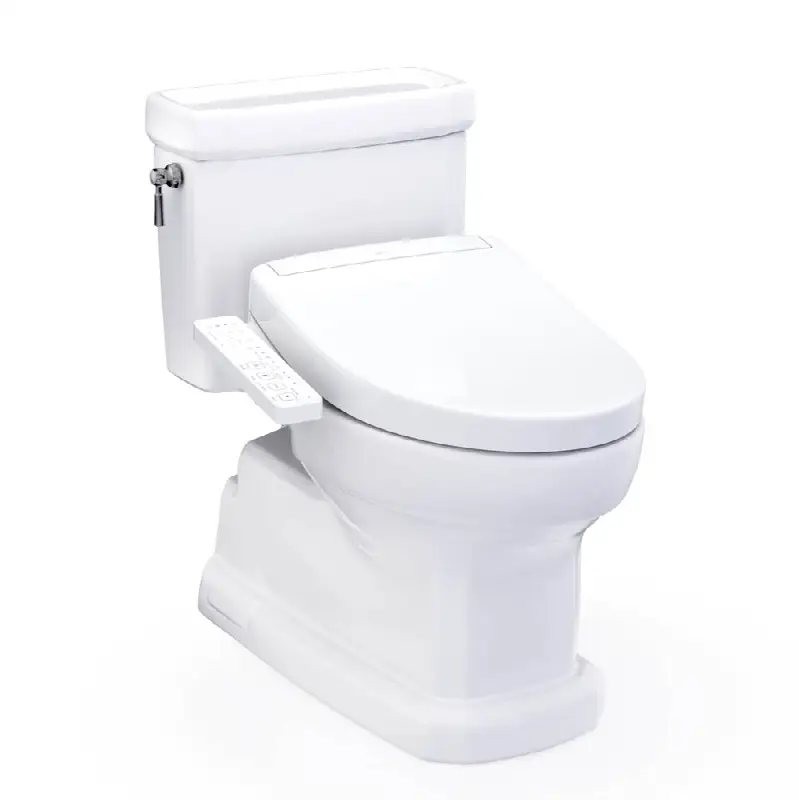 WASHLET®+ Eco Guinevere® Elongated 1.28 GPF Universal Height Toilet with S2 Bidet Seat, Cotton White