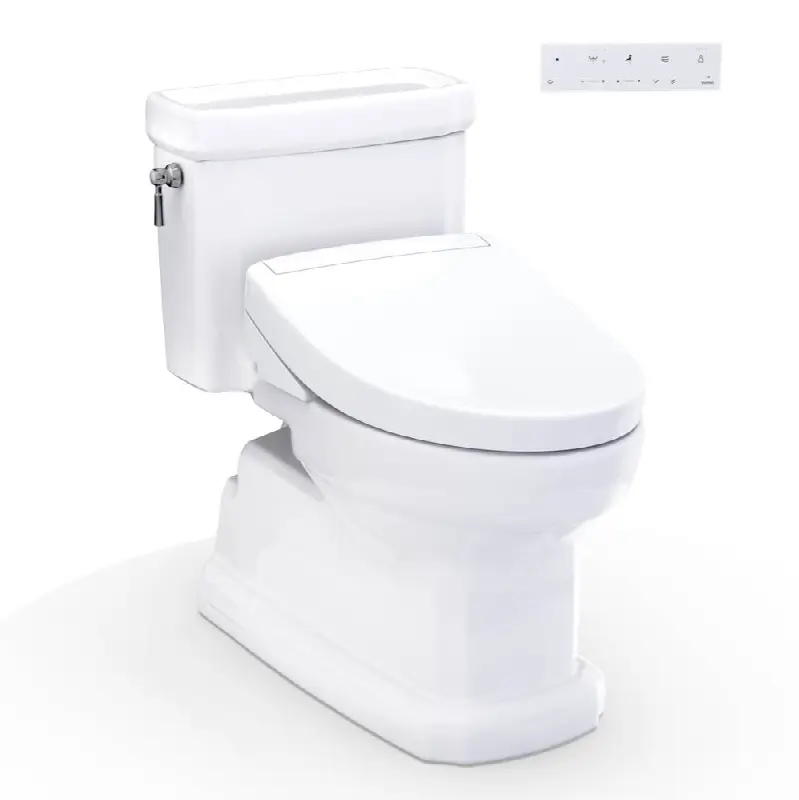WASHLET®+ Eco Guinevere® Elongated 1.28 GPF Universal Height Toilet with S5 Bidet Seat, Cotton White