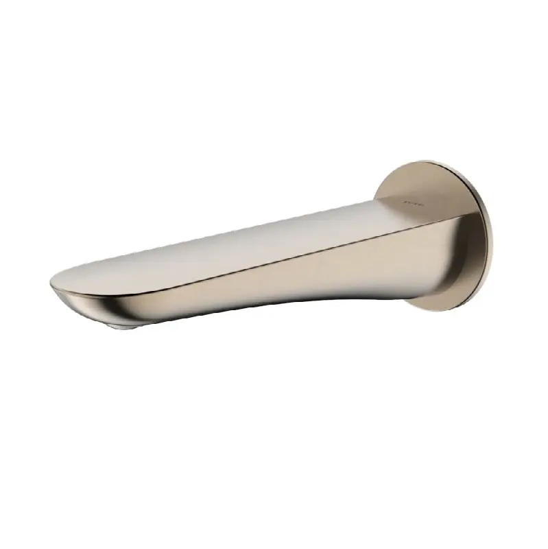 Modern R Wall Tub Spout, Brushed Nickel