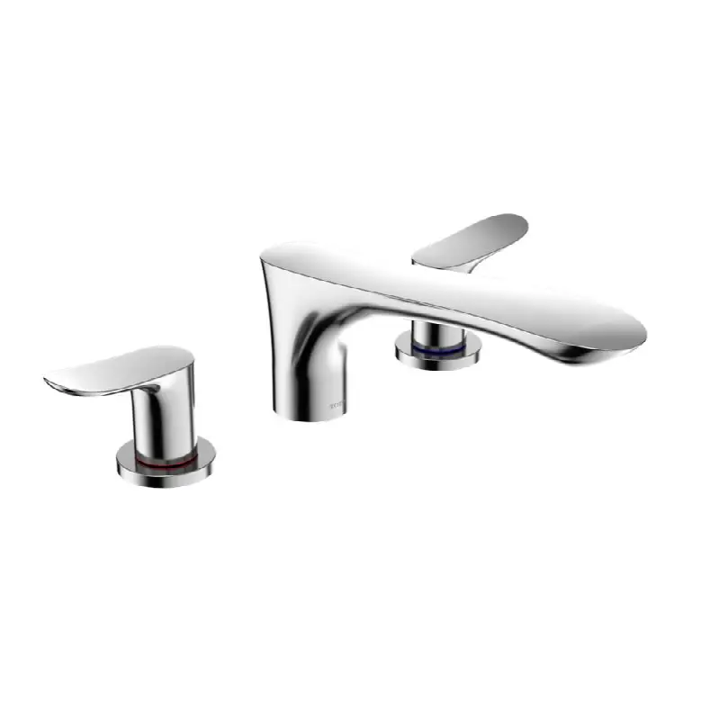 GO Two-Handle Deck-Mount Roman Tub Filler Trim, Polished Chrome