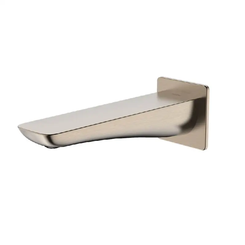 Modern S Wall Tub Spout, Brushed Nickel