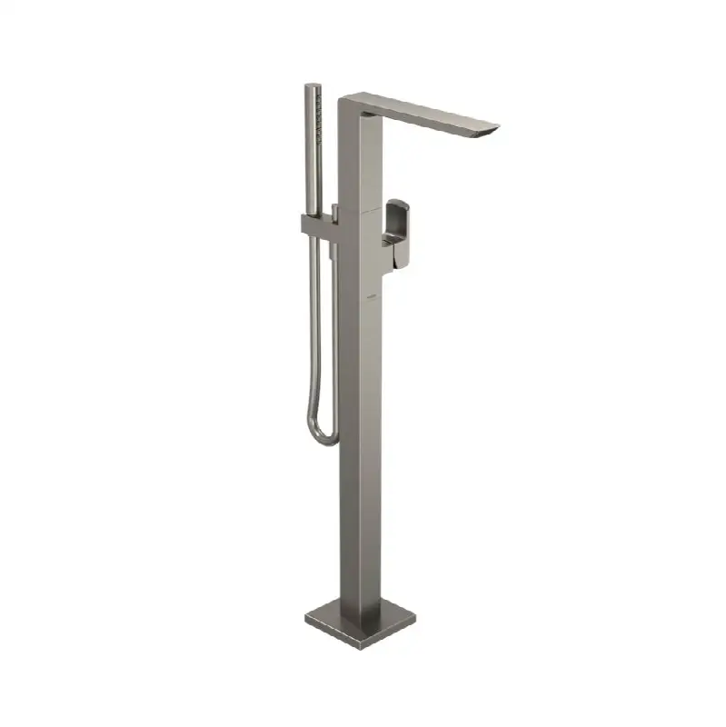 GR Single-Handle Freestanding Tub Filler Faucet with Handshower, Brushed Nickel