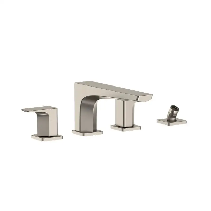 GE Two-Handle Deck-Mount Roman Tub Filler Trim with Handshower