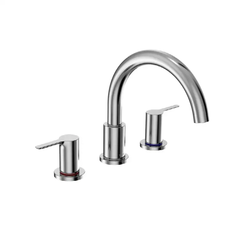 LB Two-Handle Deck-Mount Roman Tub Filler Trim, Polished Chrome
