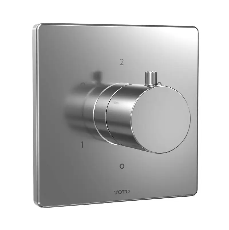 Square Three-Way Diverter Shower Trim with Off, Polished Chrome