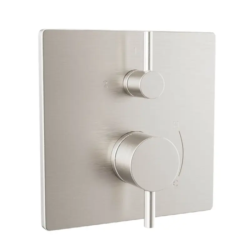 Square Pressure Balance Valve with Diverter Trim, Brushed Nickel