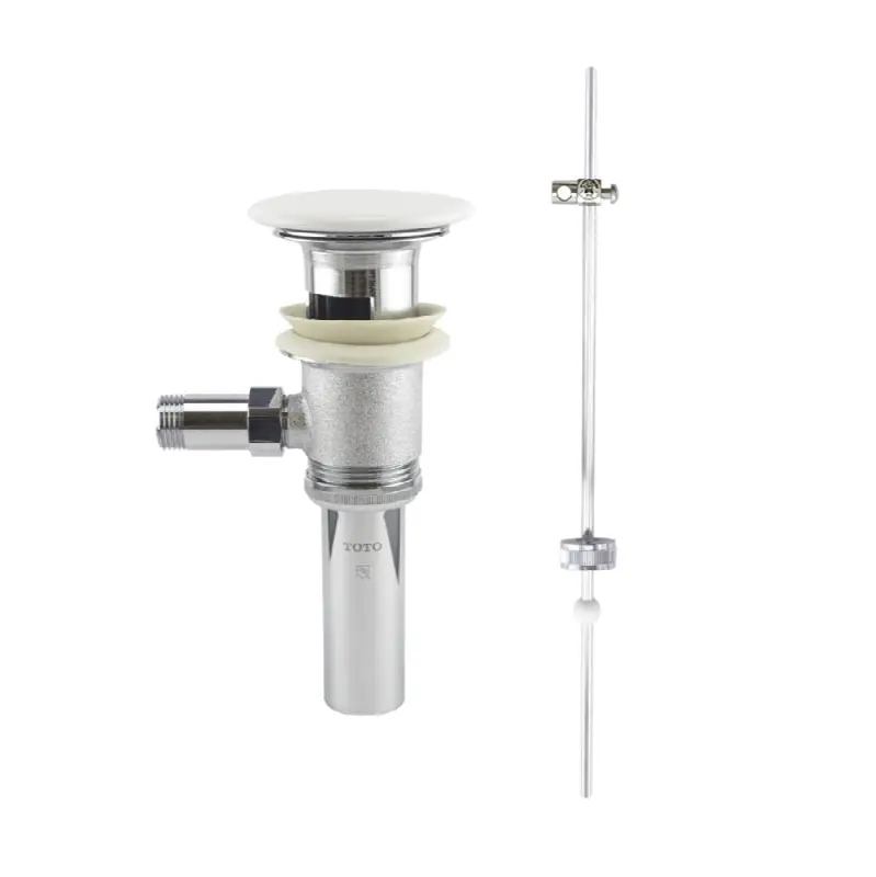 TOTO Lever Faucet Drain Fitting Assembly with White Ceramic Drain Cover