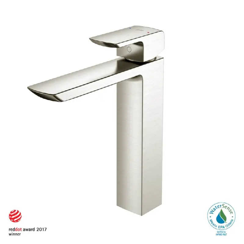 GR 1.2 GPM Single Handle Vessel Bathroom Sink Faucet with COMFORT GLIDE™ Technology, Brushed Nickel