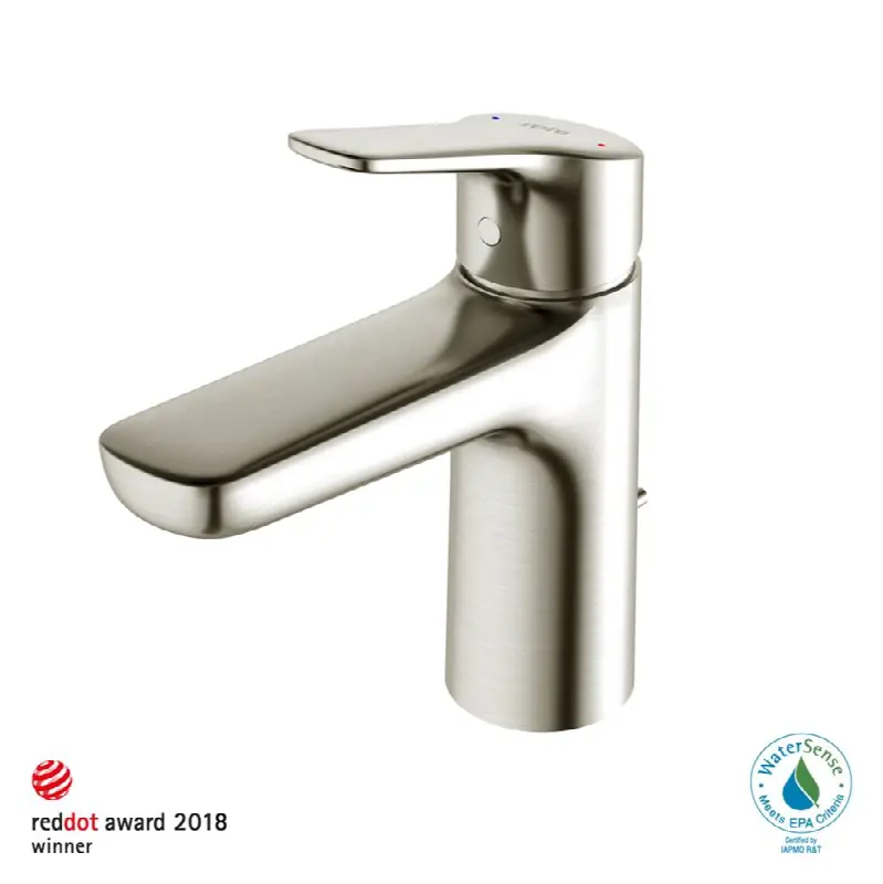 GS Series 1.2 GPM Single Handle Bathroom Sink Faucet with COMFORT GLIDE Technology and Drain Assembly, Brushed Nickel