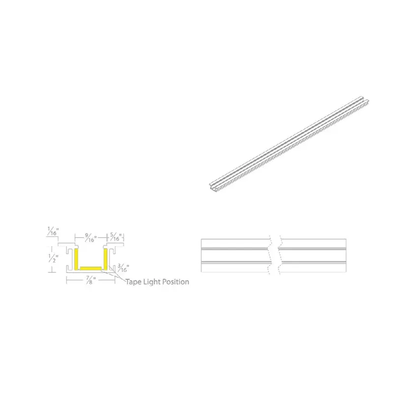 InvisiLED 8ft Recessed Mounted Trim Channel