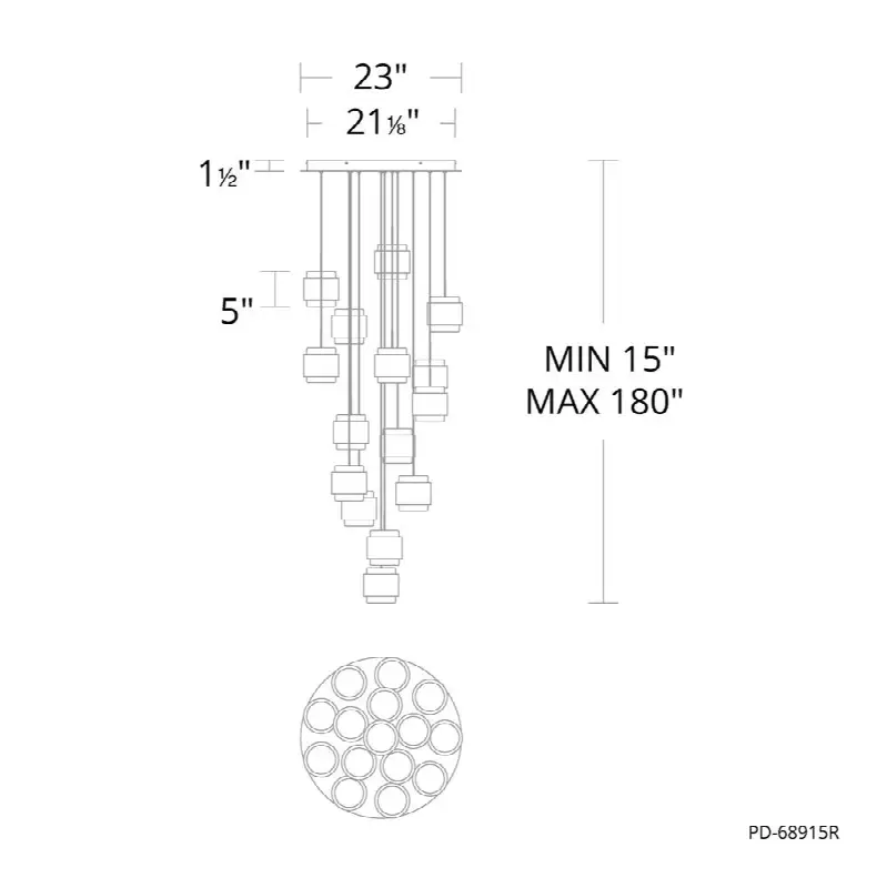 Banded Chandelier Light