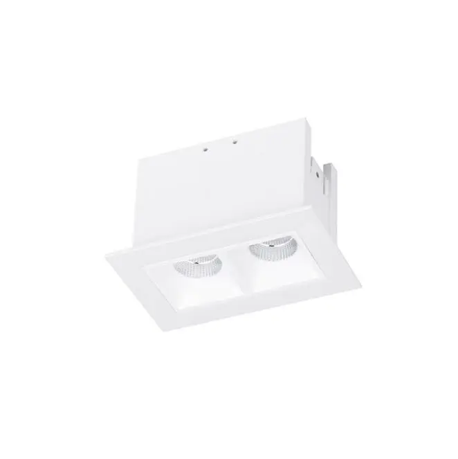 Multi Stealth Downlight Trim 2 Cell Flood Beam 3500K 90CRI in White/White