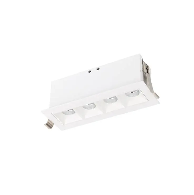 Multi Stealth Downlight Trim 4 Cell Flood Beam 3500K 90CRI in White/White