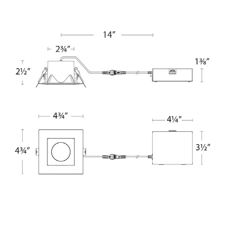 Pop-In 4" Remote Remodel Square Downlight 5CCT