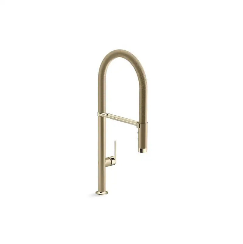 Juxtapose® Semi-Pro Faucet With Po Spray in Brushed French Gold