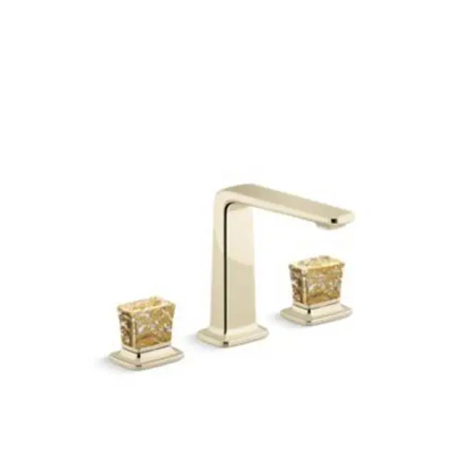 Per Se® Sink Faucet, Tall, Gold Fl Knob