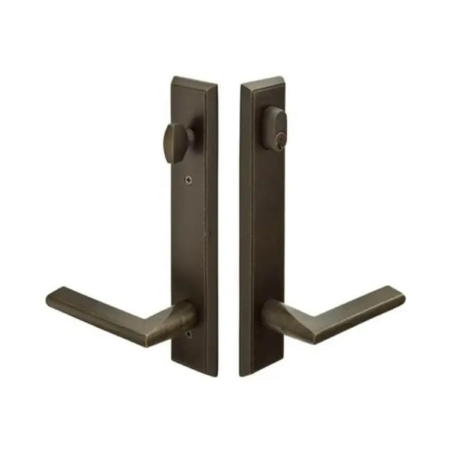 Multi Point C7, Keyed with American Cyl, Rectangular Style, 2" x 10", Lariat Lever, LH