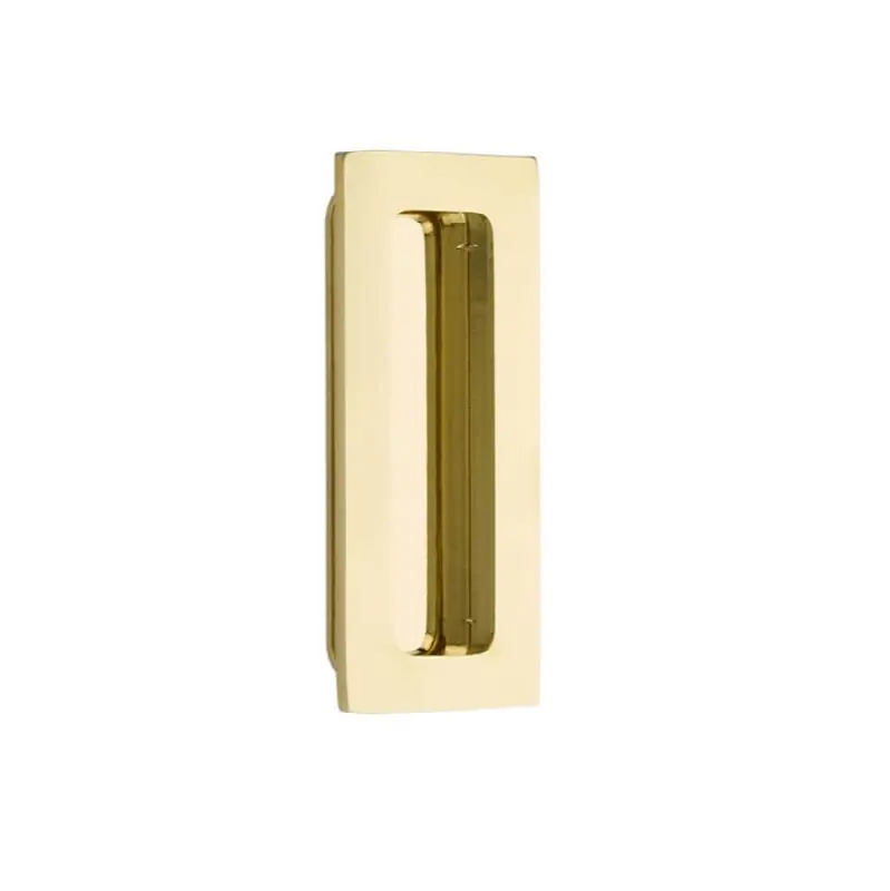 Brass Modern Rectangular Flush Pull 4", US