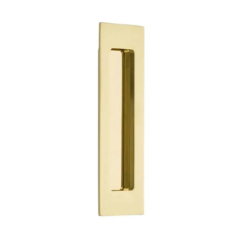 Brass Modern Rectangular Flush Pull 7", US