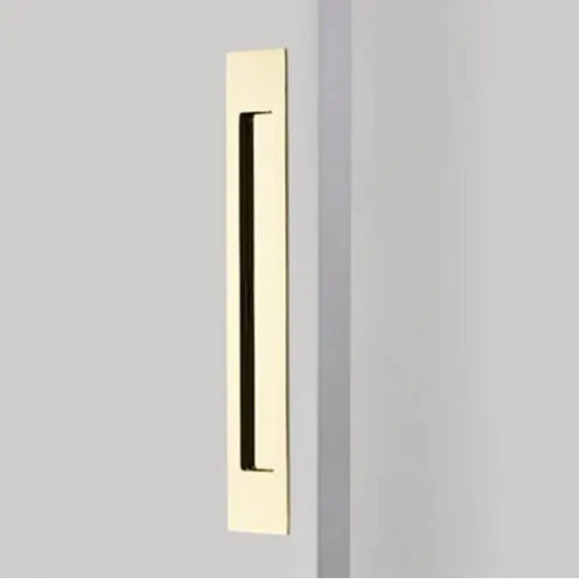 Brass Modern Rectangular Flush Pull 14", US