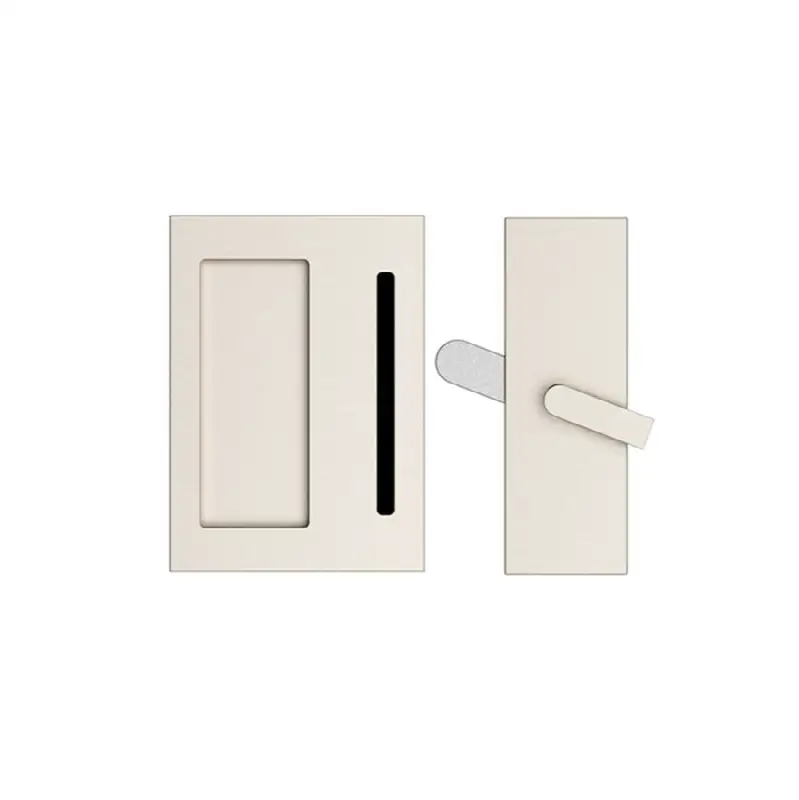 Modern Rectangular Barn Door Privacy Lock and Flush Pull with Integrated Strike US