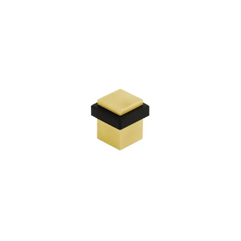 Emtek Small Square Bumper Door Stop, Polished Brass